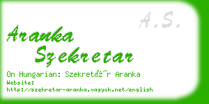 aranka szekretar business card